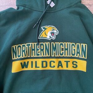 Jerzees Forest Green Northern Michigan Wildcats Hoodie